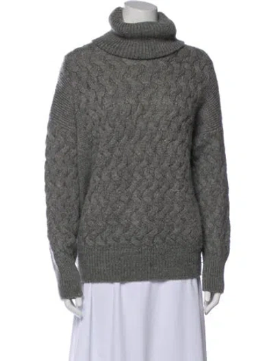 Pre-owned Anine Bing Merino Wool Turtleneck Sweater In Gray