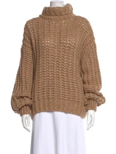 Pre-owned Anine Bing Merino Wool Turtleneck Sweater W/ Tags In Neutral