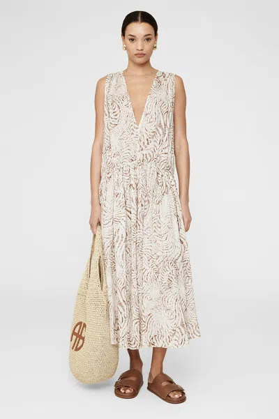 Anine Bing Mia Dress In Sand Seashell Print In Neutral