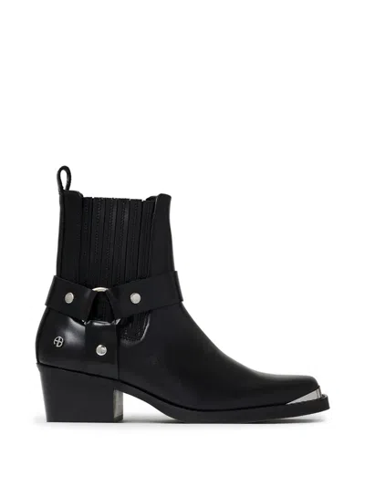 Anine Bing Mid Biker Boots In Black