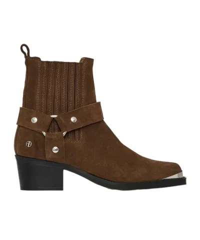 ANINE BING MID BIKER BOOTS - TOBACCO