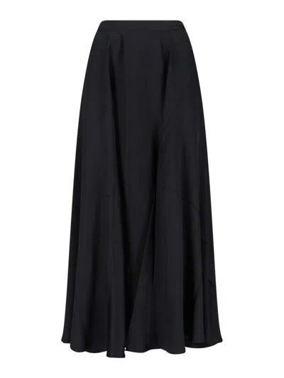 Anine Bing Christina Silk-blend Satin Midi Skirt In Black
