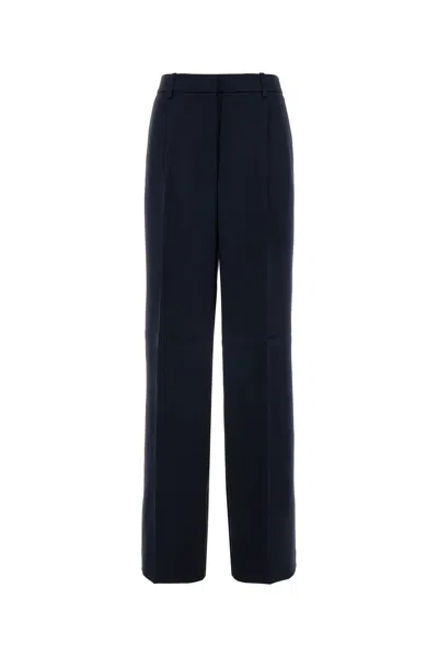 Anine Bing Midnight Blue Satin Wide-leg Trent Pant In Black