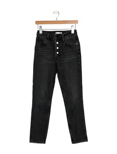 Pre-owned Anine Bing Mid-rise Skinny Leg Jeans In Black