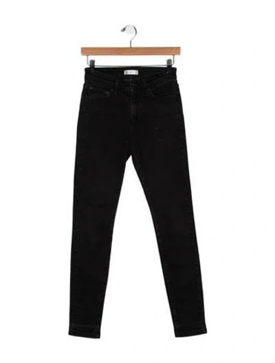 Pre-owned Anine Bing Mid-rise Skinny Leg Jeans In Black