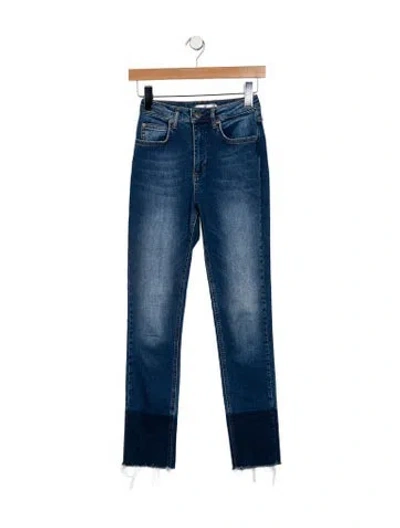 Pre-owned Anine Bing Mid-rise Skinny Leg Jeans In Blue