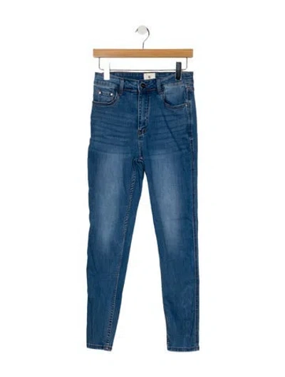 Pre-owned Anine Bing Mid-rise Skinny Leg Jeans In Blue