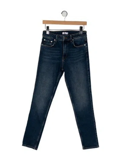 Pre-owned Anine Bing Mid-rise Skinny Leg Jeans In Blue