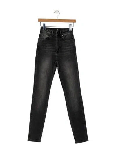 Pre-owned Anine Bing Mid-rise Skinny Leg Jeans In Gray