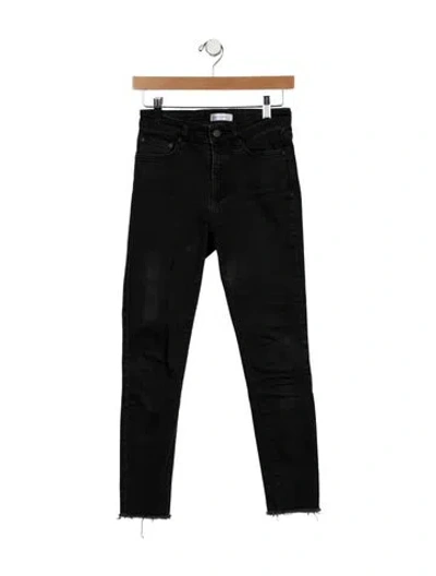 Pre-owned Anine Bing Mid-rise Skinny Leg Jeans In Gray