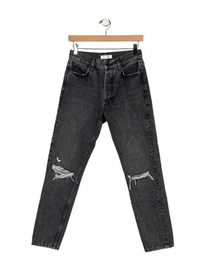 Pre-owned Anine Bing Mid-rise Skinny Leg Jeans In Gray