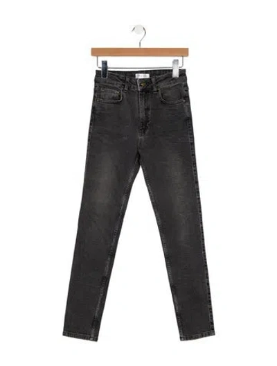 Pre-owned Anine Bing Mid-rise Skinny Leg Jeans In Grey