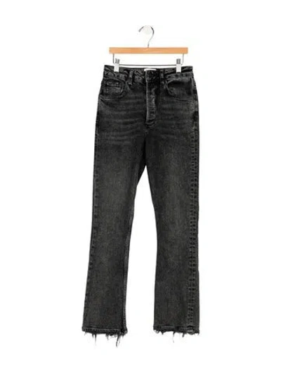 Pre-owned Anine Bing Mid-rise Straight Leg Jeans In Black