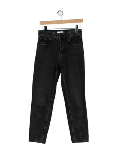 Pre-owned Anine Bing Mid-rise Straight Leg Jeans In Black