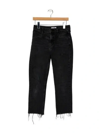 Pre-owned Anine Bing Mid-rise Straight Leg Jeans In Black