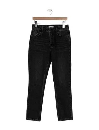 Pre-owned Anine Bing Mid-rise Straight Leg Jeans In Black