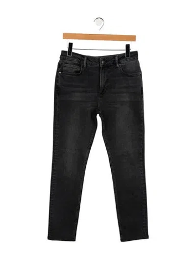 Pre-owned Anine Bing Mid-rise Straight Leg Jeans In Black