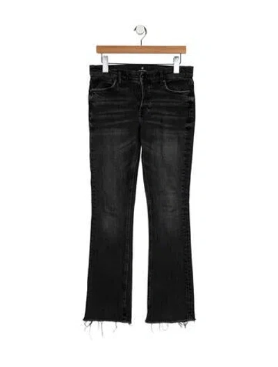 Pre-owned Anine Bing Mid-rise Straight Leg Jeans In Black
