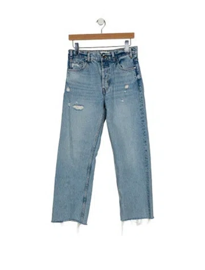 Pre-owned Anine Bing Mid-rise Straight Leg Jeans In Blue