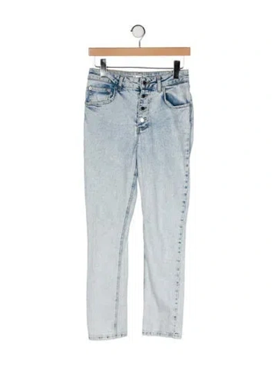 Pre-owned Anine Bing Mid-rise Straight Leg Jeans In Blue