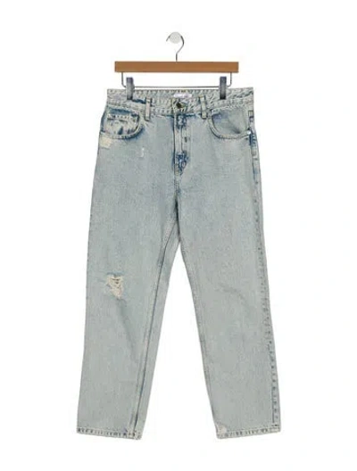 Pre-owned Anine Bing Mid-rise Straight Leg Jeans In Blue