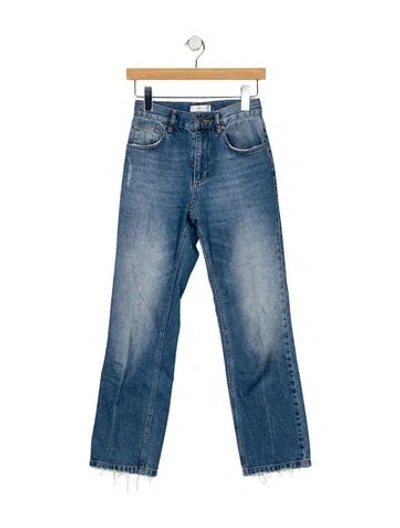 Pre-owned Anine Bing Mid-rise Straight Leg Jeans In Blue