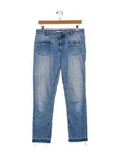Pre-owned Anine Bing Mid-rise Straight Leg Jeans In Blue