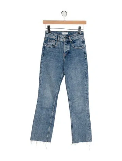 Pre-owned Anine Bing Mid-rise Straight Leg Jeans In Blue