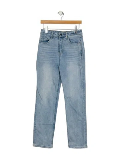 Pre-owned Anine Bing Mid-rise Straight Leg Jeans In Blue