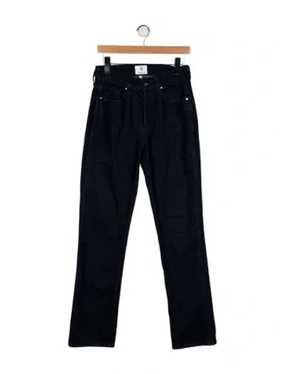 Pre-owned Anine Bing Mid-rise Straight Leg Jeans In Blue