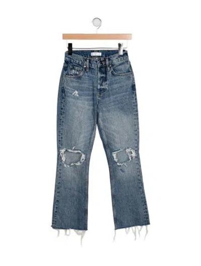 Pre-owned Anine Bing Mid-rise Straight Leg Jeans In Blue