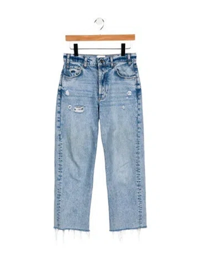 Pre-owned Anine Bing Mid-rise Straight Leg Jeans In Blue