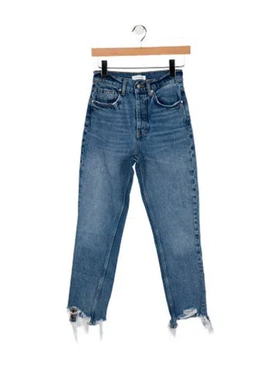 Pre-owned Anine Bing Mid-rise Straight Leg Jeans In Blue