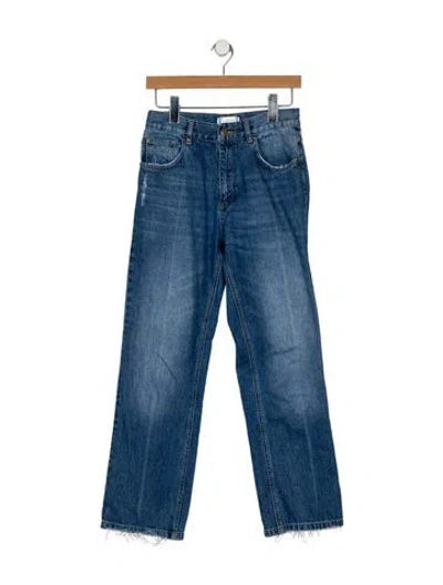Pre-owned Anine Bing Mid-rise Straight Leg Jeans In Blue