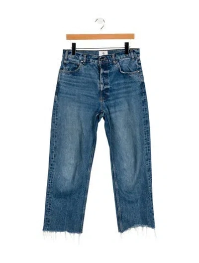 Pre-owned Anine Bing Mid-rise Straight Leg Jeans In Blue