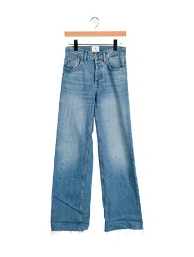 Pre-owned Anine Bing Mid-rise Straight Leg Jeans In Blue