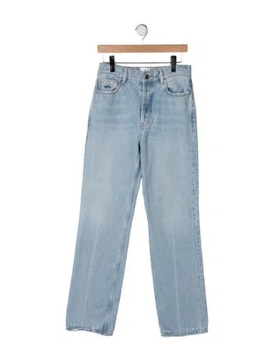 Pre-owned Anine Bing Mid-rise Straight Leg Jeans In Blue