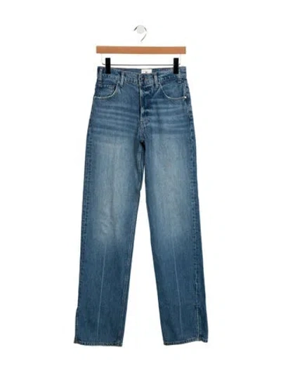 Pre-owned Anine Bing Mid-rise Straight Leg Jeans In Blue