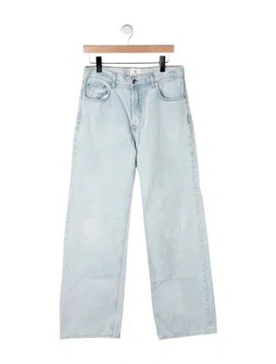 Pre-owned Anine Bing Mid-rise Straight Leg Jeans In Blue