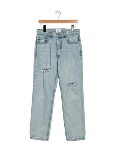 Pre-owned Anine Bing Mid-rise Straight Leg Jeans In Blue