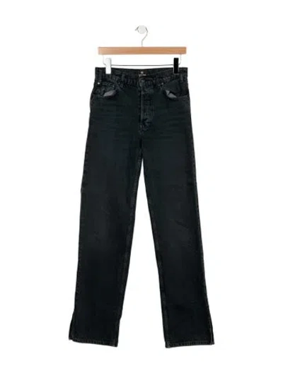 Pre-owned Anine Bing Mid-rise Straight Leg Jeans In Blue