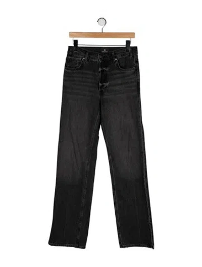 Pre-owned Anine Bing Mid-rise Straight Leg Jeans In Gray