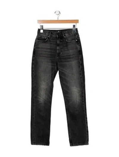 Pre-owned Anine Bing Mid-rise Straight Leg Jeans In Gray
