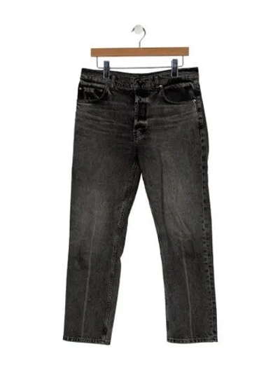 Pre-owned Anine Bing Mid-rise Straight Leg Jeans In Gray
