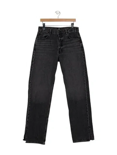 Pre-owned Anine Bing Mid-rise Straight Leg Jeans In Grey