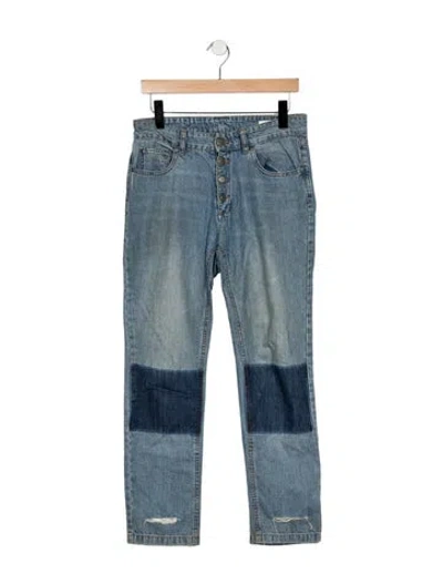 Pre-owned Anine Bing Mid-rise Straight Leg Jeans In Multi