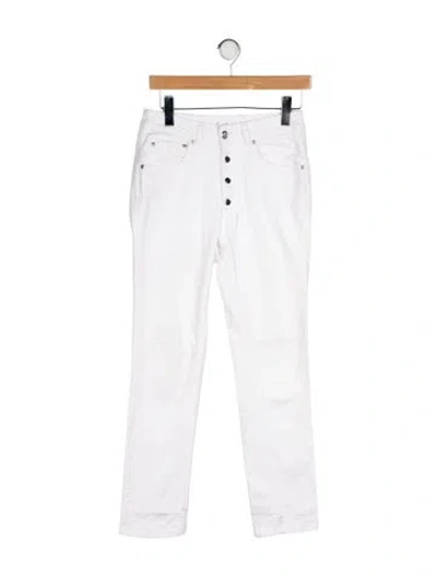 Pre-owned Anine Bing Mid-rise Straight Leg Jeans In White
