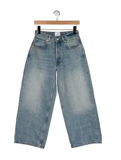 Pre-owned Anine Bing Mid-rise Wide Leg Jeans In Blue