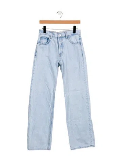 Pre-owned Anine Bing Mid-rise Wide Leg Jeans In Blue