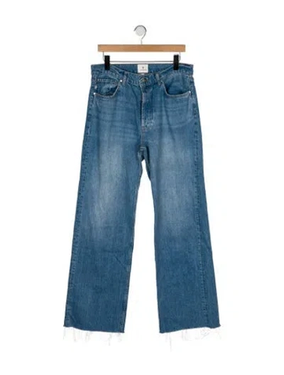 Pre-owned Anine Bing Mid-rise Wide Leg Jeans In Blue
